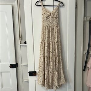 Floral Yellow Open Back Maxi Dress
